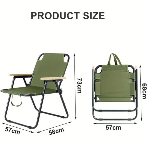 LFO folding chair with wood handles - Image 3