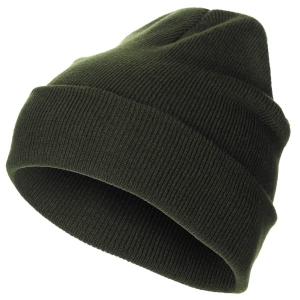 Watch Hat, Acrylic, OD green, fine knit