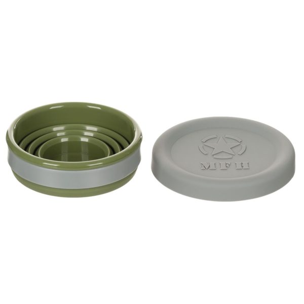 MFH  Folding Cup, with lid, Silicone, OD green, 200 ml