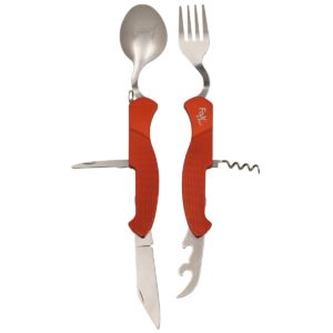 Fox  Pocket Knife Cutlery Set, 6 in 1, red, divisible