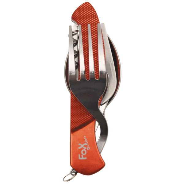 Fox  Pocket Knife Cutlery Set, 6 in 1, red, divisible