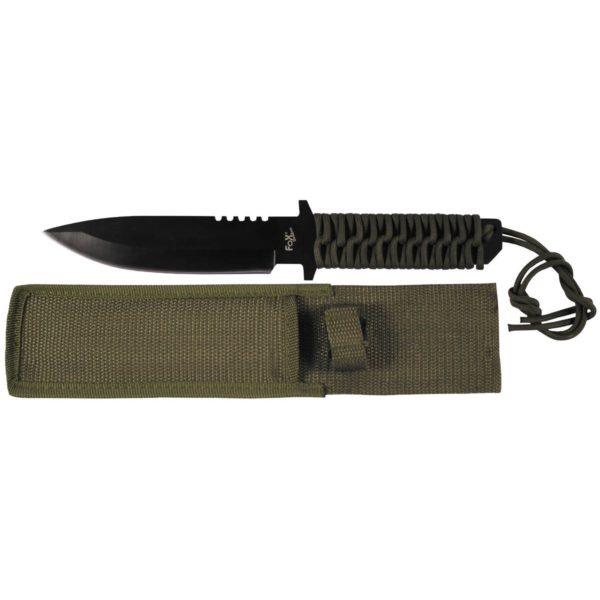 FOX Knife, fixed blade, OD green, wrapped handle