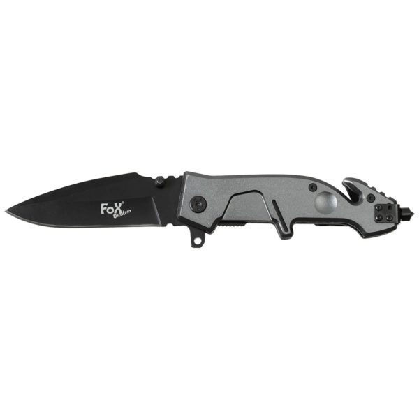 Fox   Jack Knife, one-handed, metal handle, black