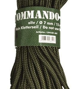 Mil-Tec nylon rope. Diameter: 9 mm Length: 15 m Strength: 740 kg