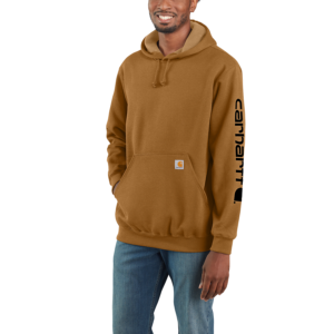 ΦΟΥΤΕΡ CARHARTT MIDWEIGHT SLEEVE LOGO HOODED/BROWN