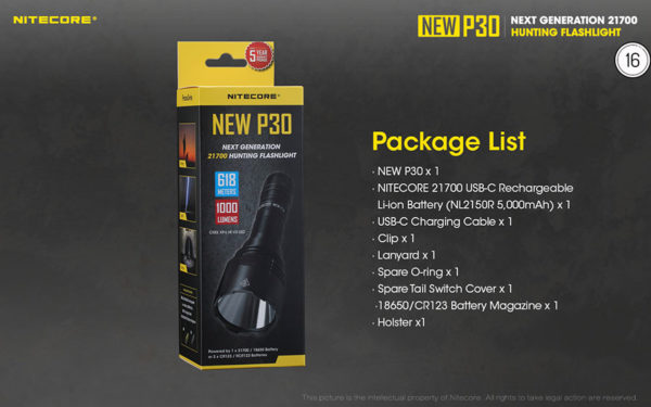 ΦΑΚΟΣ LED NITECORE PRECISE P30 NEW + 2150R USB-C